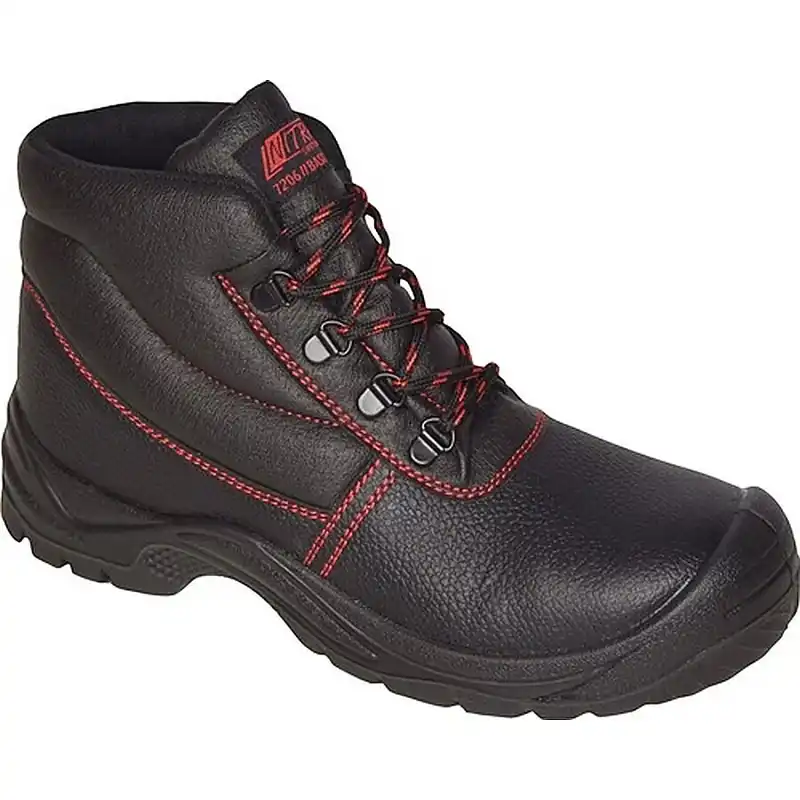 AS Arbeitsschutz Sicherheitsstiefel BASIC STEP MID Gr.43 schwarz S3 SRC EN20345 Volleder NITRAS Direktkauf