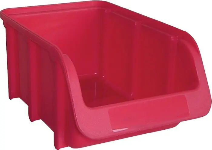 Sichtlagerkasten L164/134xB102xH74mm PP rot stapelbar HÜNERSDORFF, Menge 24 Stk Finale Aktion
