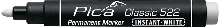 Pica-Marker Permanentmarker INSTANT WHITE weiß Strich-B.1-4mm Marker PICA, Menge 10 Stk Geprüft
