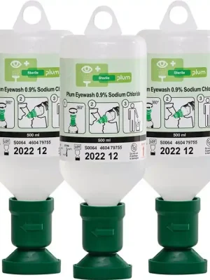 Geprüft Plum Safety Augenspülflasche 0.5l 3 Jahre (ungeöffnete Flasche) DIN EN15154-4 3 St./Kt.PLUM, Menge 3 Stk