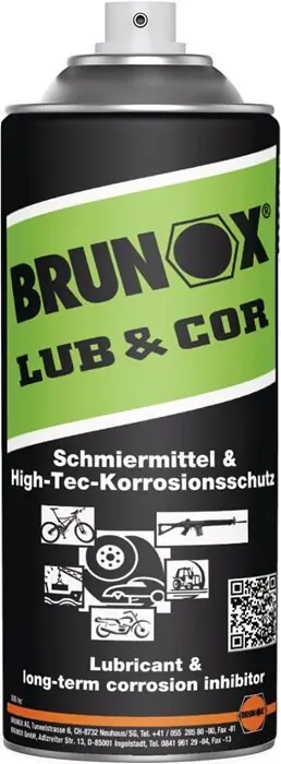 Haftschmiermittel und Korrosionsschutz LUB&COR 400 ml Spraydose BRUNOX, Menge 6 Stk Versand Am Gleichen Tag