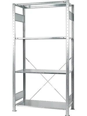 Aktuell Schulte Steckregal H2000xB1000xT600mm Grundr. verzinkt 2Rahmen.4Fbd. Tragfähigkeit 150kg Feldl.1300kg