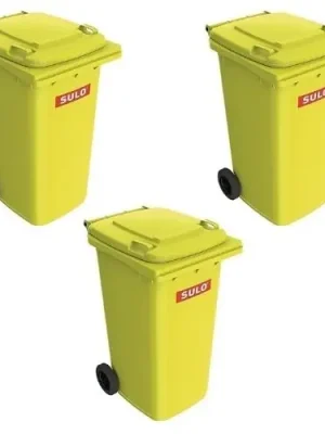Preis Gesenkt 5 Stück Müllgroßbehälter 240l HDPE gelb fahrbar.n.EN 840 SULO