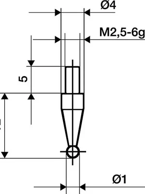 Messeins. Ø3mm KGL M2.5 Stahl z.Messuhren KÄFER Finale Aktion
