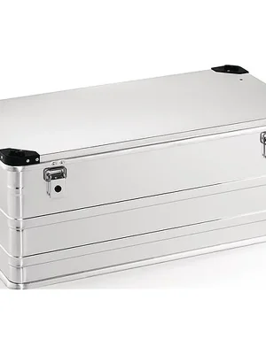 Aluminiumbox L902xB495xH380mm 140l mit Klappverschluss und Stapelecken Preisknaller