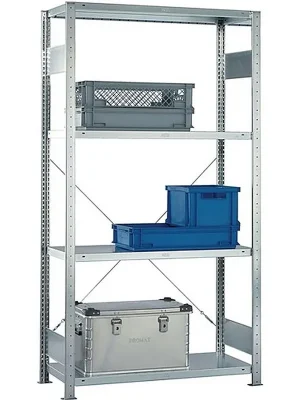 Schneller Versand META Steckregal H2000xB1000xT500mm Grundr. verzinkt 2 Rahmen.4 Fbd. Tragfähigkeit 150kg Feldl.1650kg