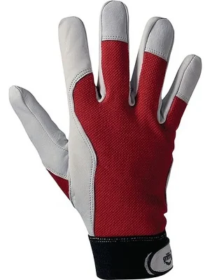 Leipold + Döhle Handschuhe Griffy Gr.10 rot/naturfarben Ziegennappaleder/Interlock auf SB-Karte Heißes Angebot