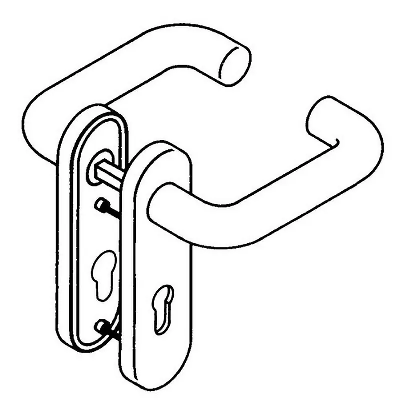 Aktuell Kurzschildgarnitur 111R01.110 99 Kunststoff 99 BB rd Drückergarnitur HEWI