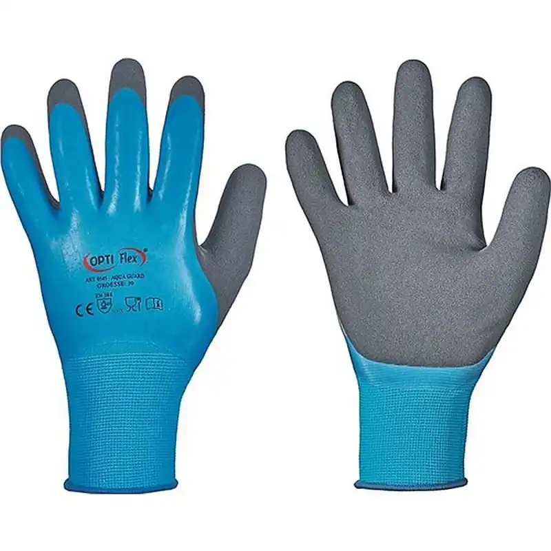 Jetzt Kaufen Feldtmann Handschuhe Aqua Guard Gr.9 blau EN 388 PSA II PA mit Latex/Latex OPTIFLEX
