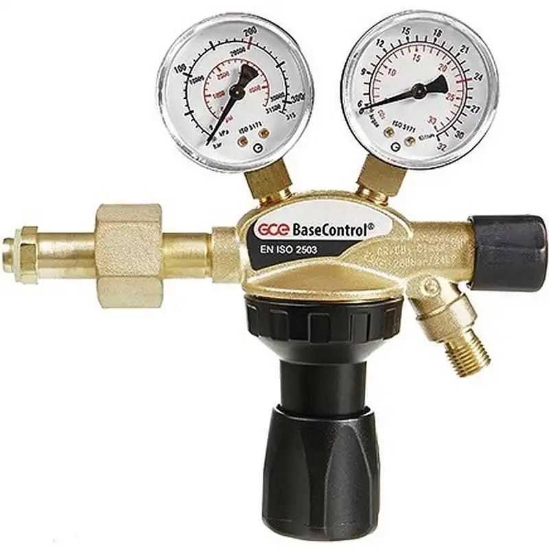 Bestseller Flaschendruckminderer BaseControl Argon/CO? 200bar mit Ventil 24l/min GCE