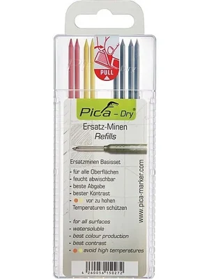 Pica-Marker Minenset Pica-Dry 4x schwarz.2x rot.2x gelb feucht abwischbar 8 Minen/Set Heißes Angebot