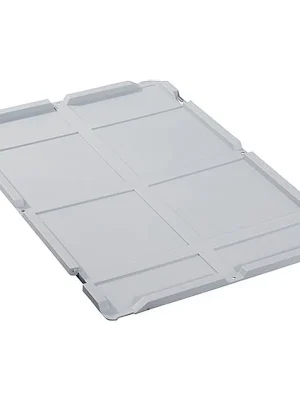 Billig Scharnierdeckel PP L600xB400mm grau für Transportstapelkasten ALLIT