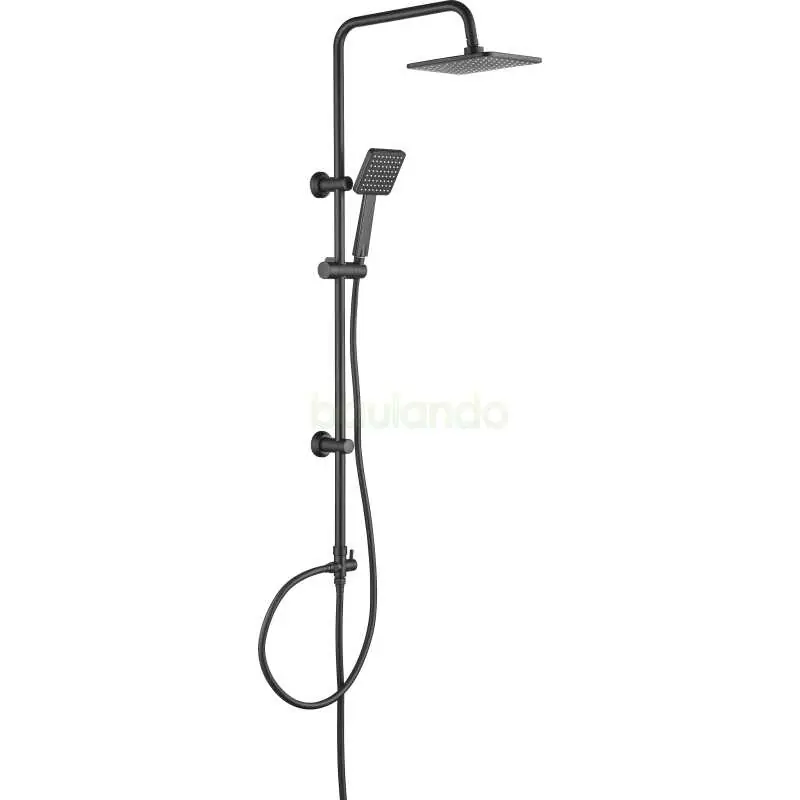 Duschsystem, 1-Funktion Regen, Quadrat, Nero Top-Angebot