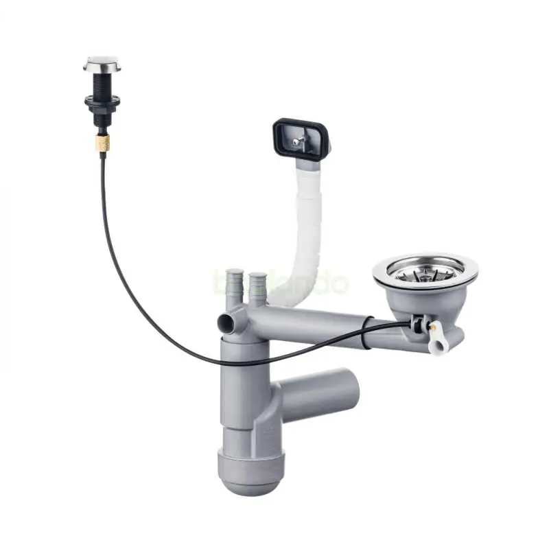 Garantierte Lieferung Siphon für Stahlspülbecken, 1-Becken Chrom