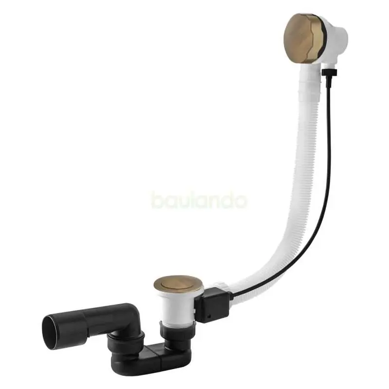 Badewannen Ablaufgarnitur + Überlauf mit Stopfen 57cm Bronze Retro Sale