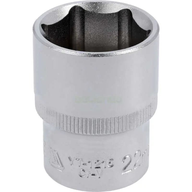 Kurze 6-kant-Stecknuss 1/2" 22 mm CrV Neu