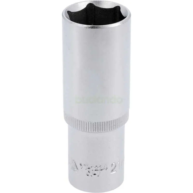 Bestpreis Lange 6-kant-Stecknuss 1/2" 21 mm CrV