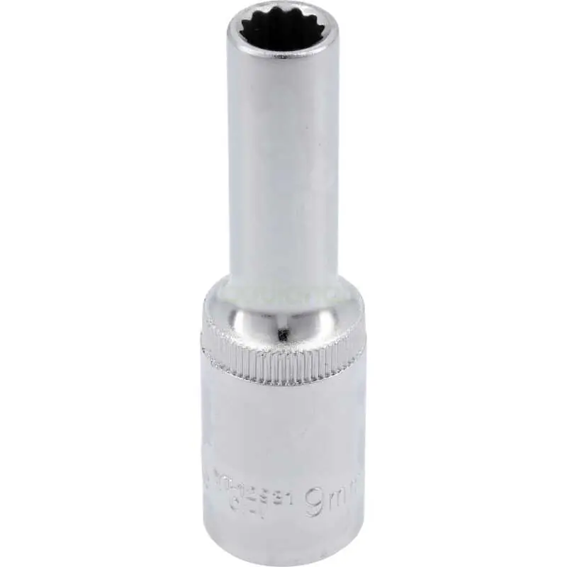 Lange 9 mm Stecknuss 1/2" 12-kant CrV Billig